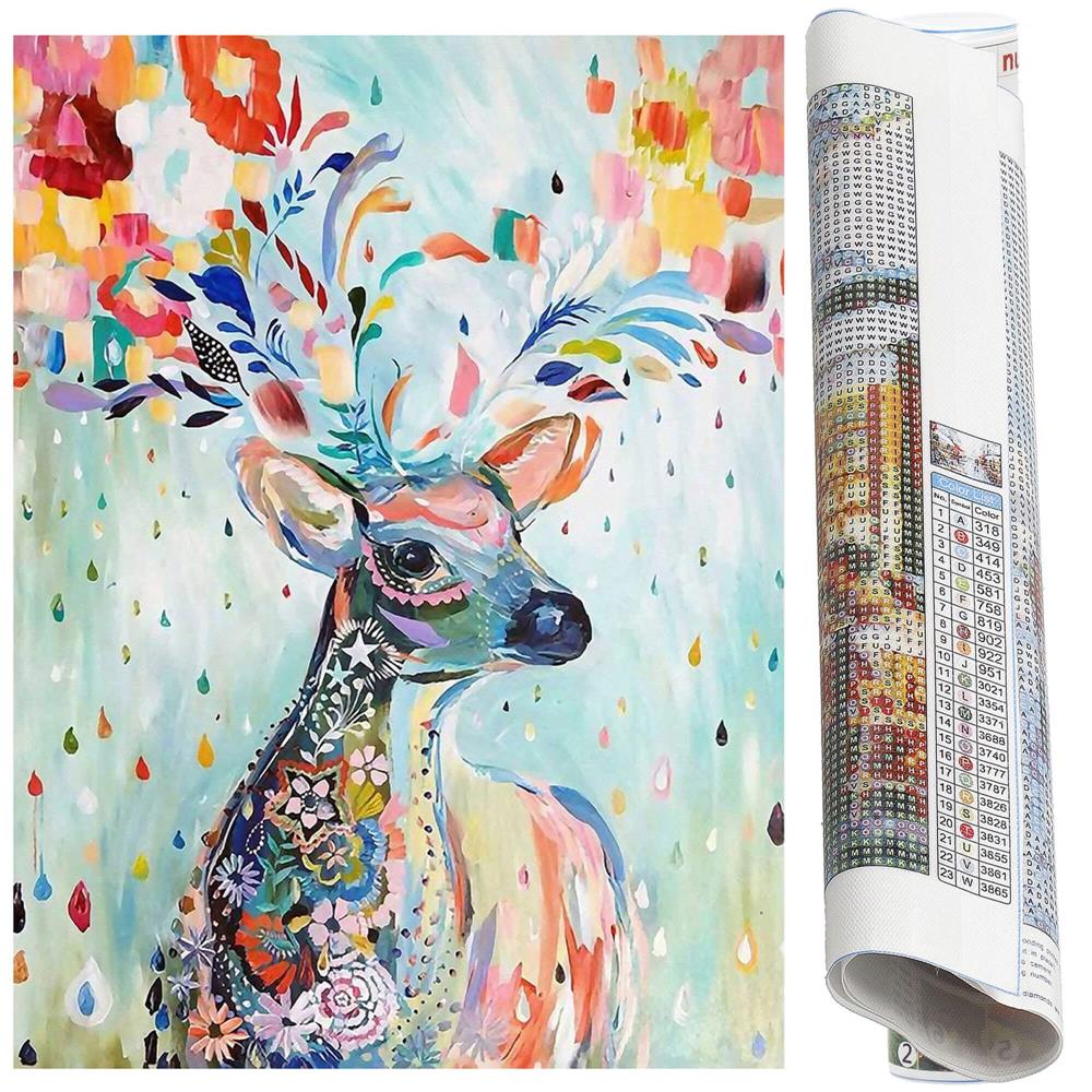 Set de broderie cu diamante 5D, 30x40cm, model Cerb Household NewTrend