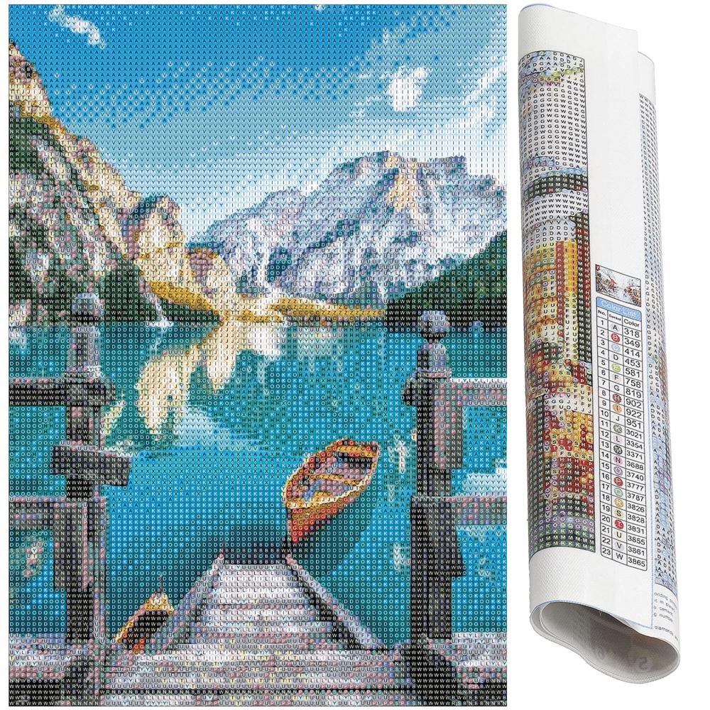 Set de broderie cu diamante 5D, 30x40cm, model Lac glaciar Household NewTrend