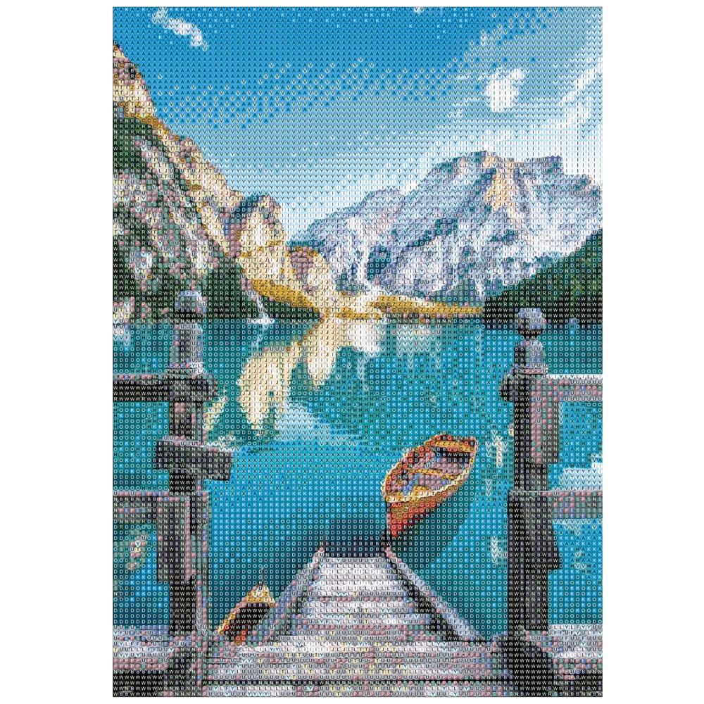 Set de broderie cu diamante 5D, 30x40cm, model Lac glaciar Household NewTrend