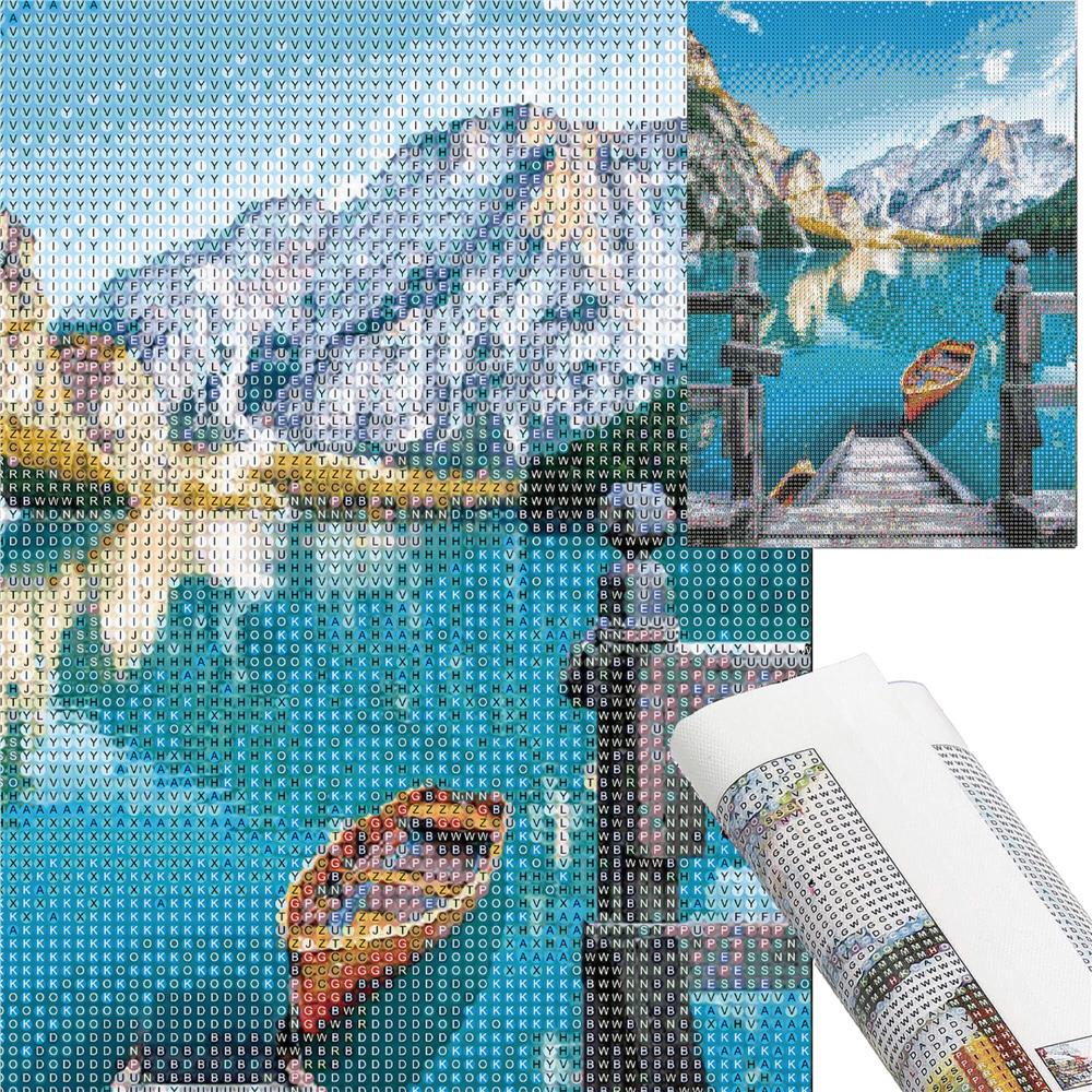 Set de broderie cu diamante 5D, 30x40cm, model Lac glaciar Household NewTrend