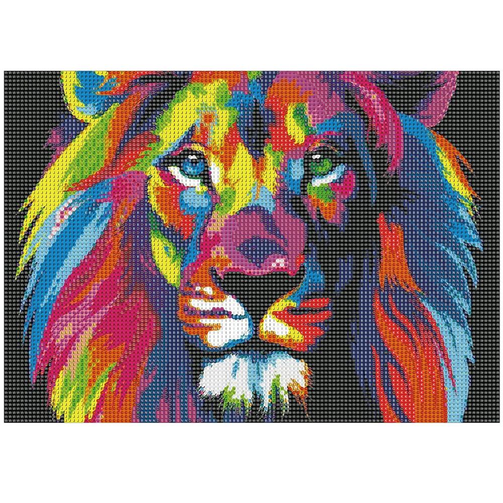 Set de broderie cu diamante 5D, 30x40cm, model Leu Household NewTrend
