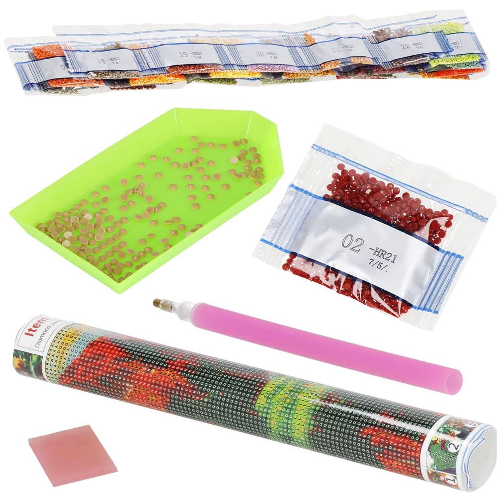 Set de broderie cu diamante 5D, 30x40cm, model Paun Household NewTrend