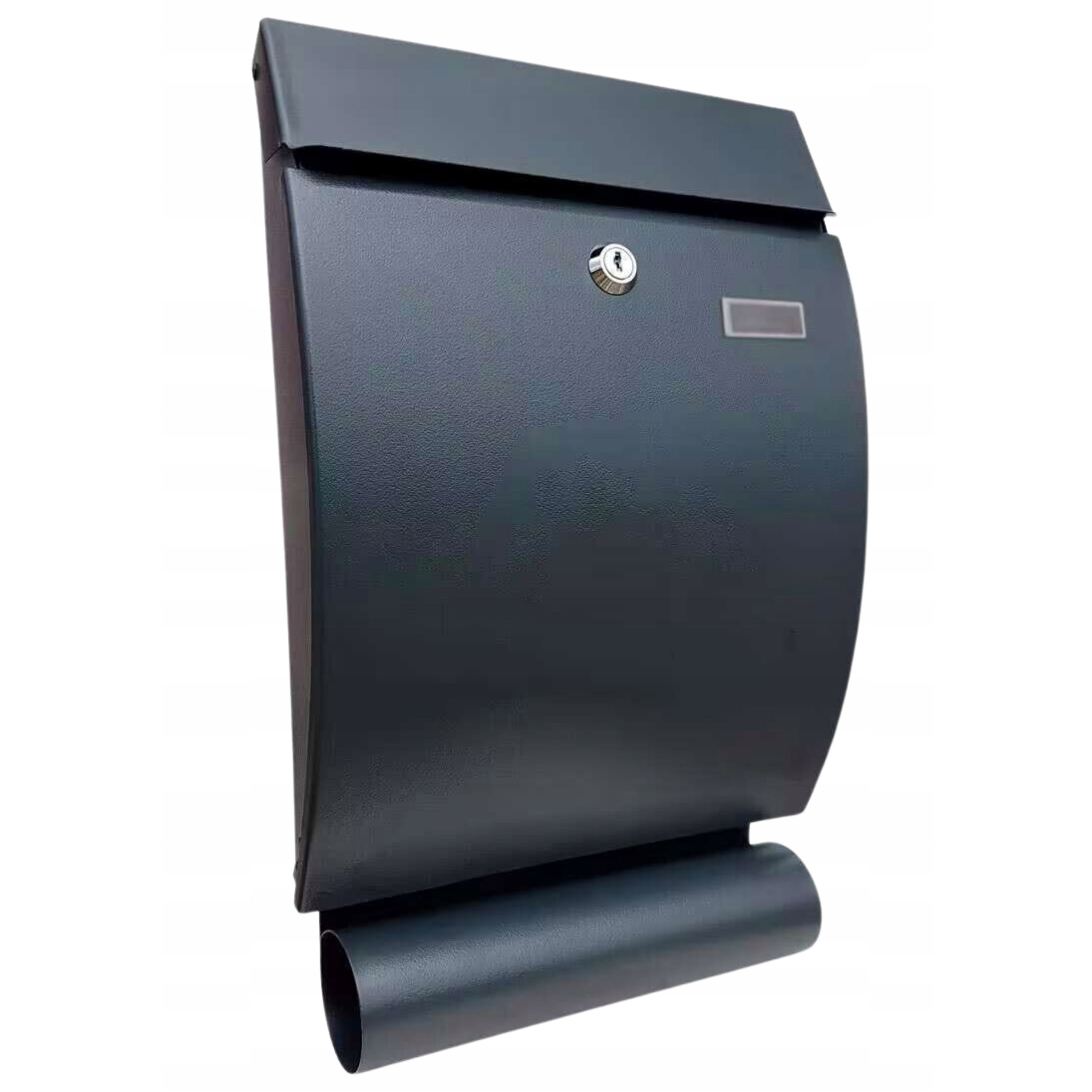 Cutie postala de exterior, pentru gard sau perete, din otel zincat, cu incuietoare, 41x8x25cm, gri inchis Household NewTrend