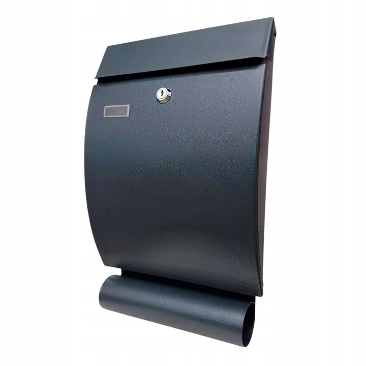 Cutie postala de exterior, pentru gard sau perete, din otel zincat, cu incuietoare, 41x8x25cm, gri inchis Household NewTrend