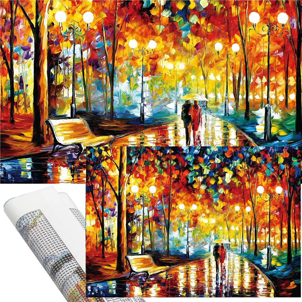 Set de broderie cu diamante 5D, 30x40cm, model Alee in parc Household NewTrend
