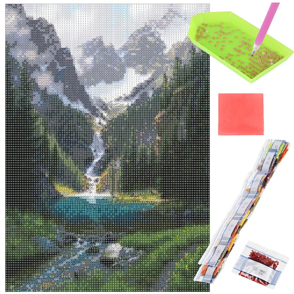 Set de broderie cu diamante 5D, 30x40cm, model Cascada Household NewTrend
