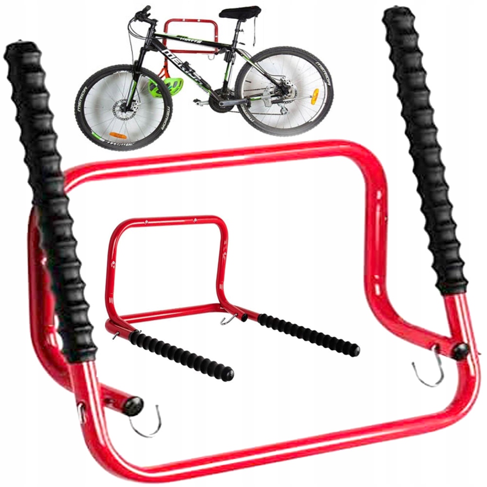Suport de perete pentru parcare 2 biciclete, maxim 40kg, 50cm, rosu Household NewTrend