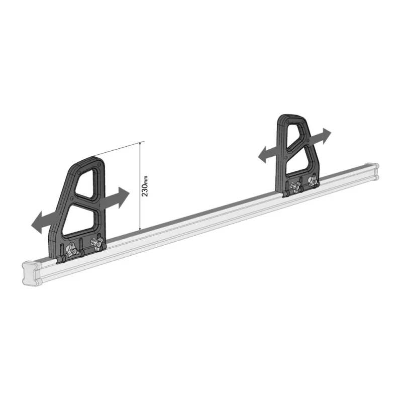 K-2 set opritoare incarcatura cu fixare pe bara portbagaj din otel Nordrive Kargo 2buc - 23 cm Garage AutoRide
