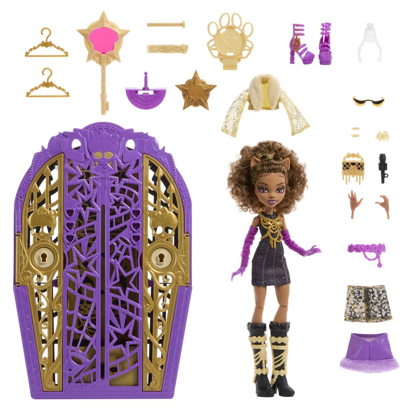 MONSTER HIGH PAPUSA CLAWDEEN WOLF CU DULAP REVELATOR SI ACCESORII SuperHeroes ToysZone