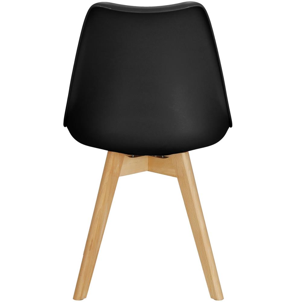 Set 4 scaune dining Verdhe pentru bucatarie cu perna tapitata cu piele ecologica, 44x82cm, negru Household NewTrend