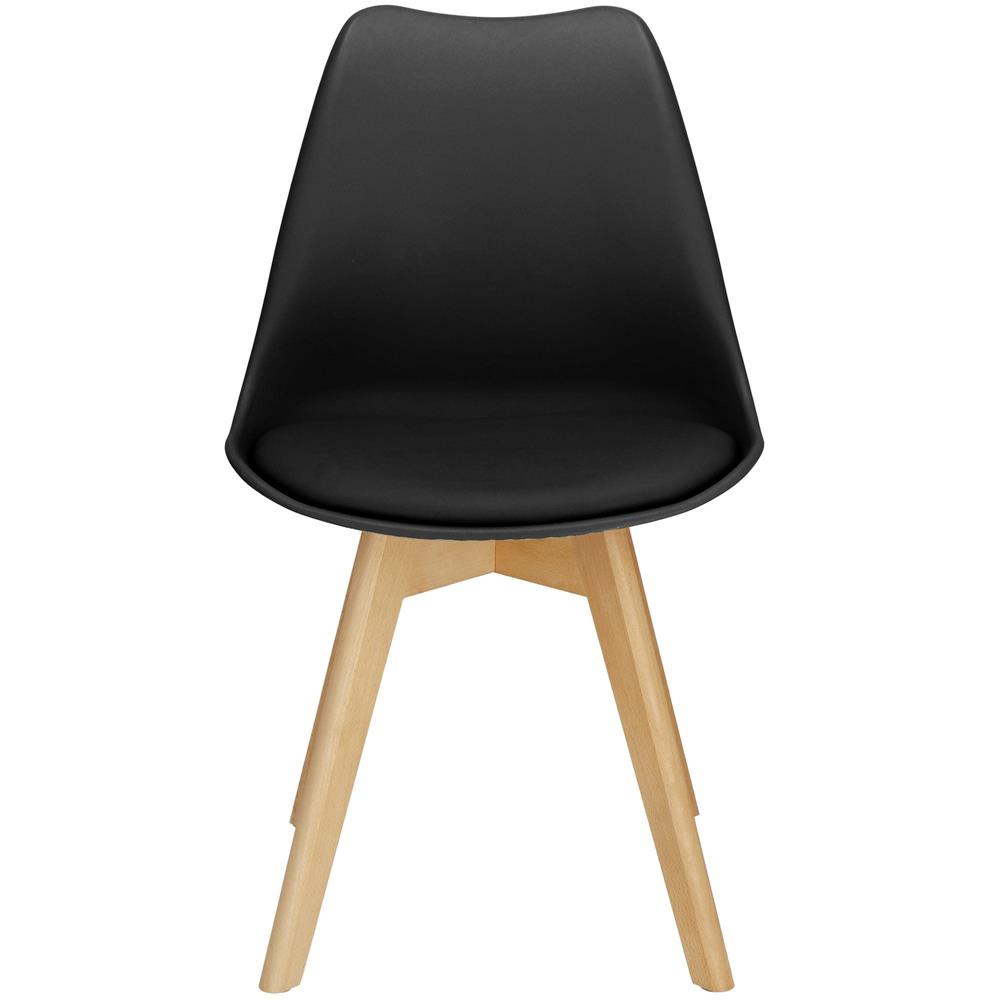 Set 4 scaune dining Verdhe pentru bucatarie cu perna tapitata cu piele ecologica, 44x82cm, negru Household NewTrend