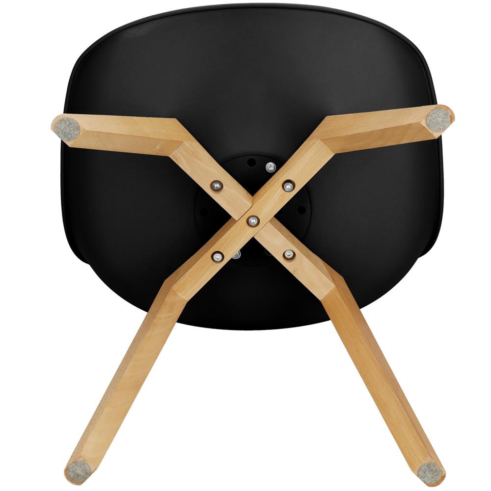 Set 4 scaune dining Verdhe pentru bucatarie cu perna tapitata cu piele ecologica, 44x82cm, negru Household NewTrend