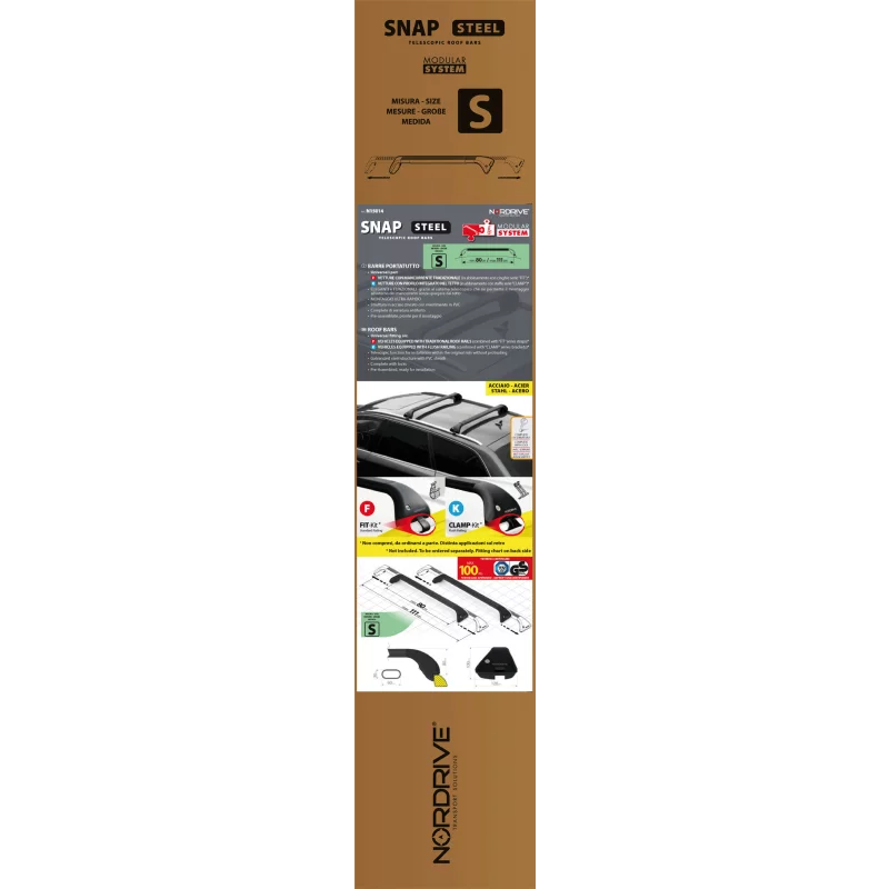 Snap Steel pereche de bare telescopice portbagaj din otel - S - 80-111 cm Garage AutoRide