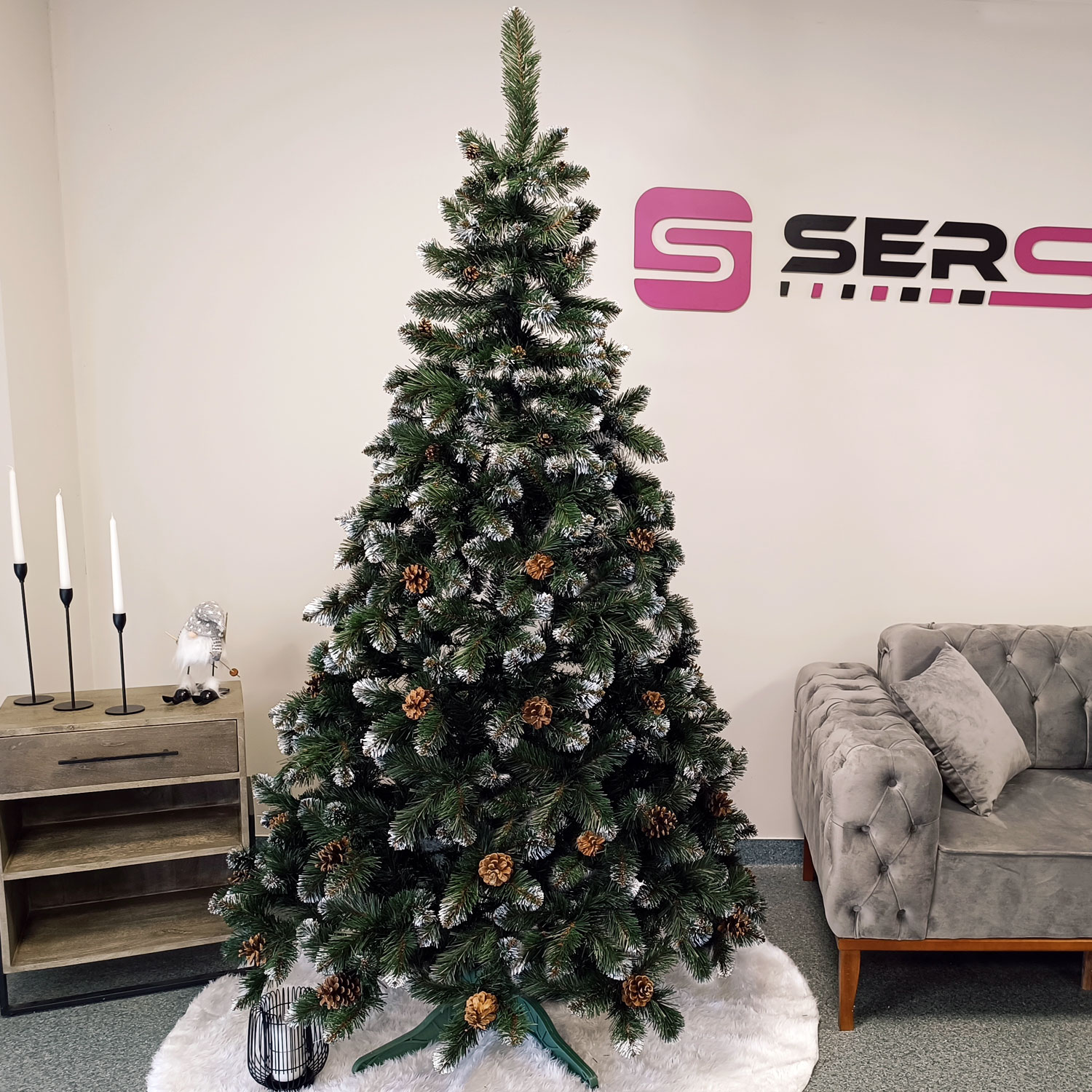 Brad artificial Christmas Deluxe by Sersimo, Lidia Nins cu conuri, 2D, 200cm Household NewTrend