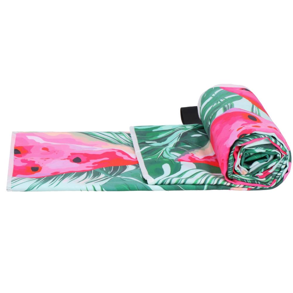 Prosop de plaja cu uscare de rapida, husa de transport, 90x180cm, model pepene verde Household NewTrend