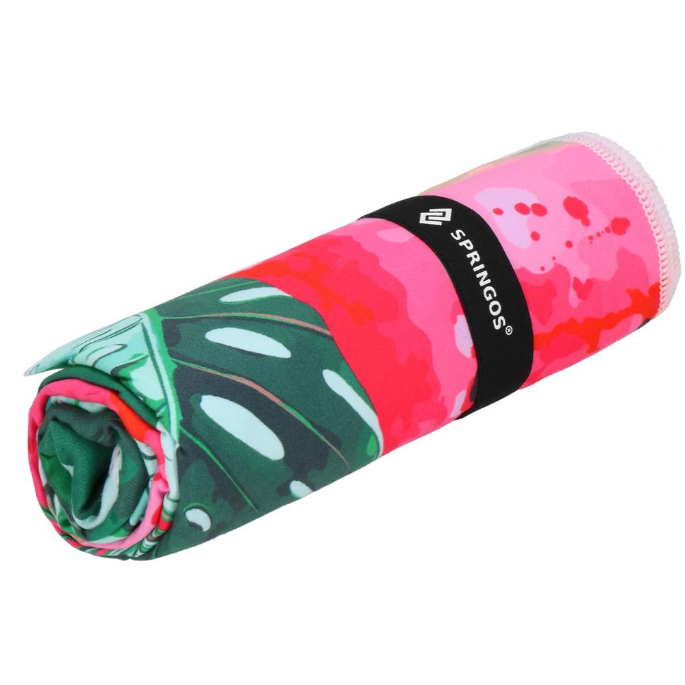 Prosop de plaja cu uscare de rapida, husa de transport, 90x180cm, model pepene verde Household NewTrend