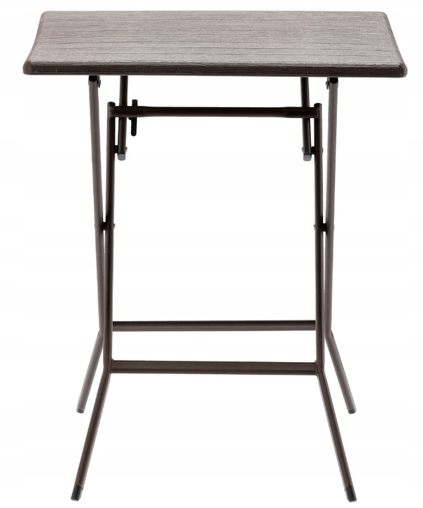 Masa de plastic pliabila, pentru gradina sau balcon, 62x62x73cm, maro imitatie lemn Household NewTrend
