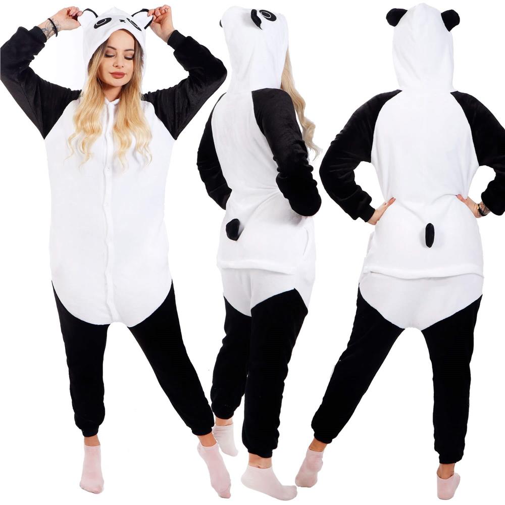 Pijama tip salopeta pentru adulti, model Panda, marime M Household NewTrend