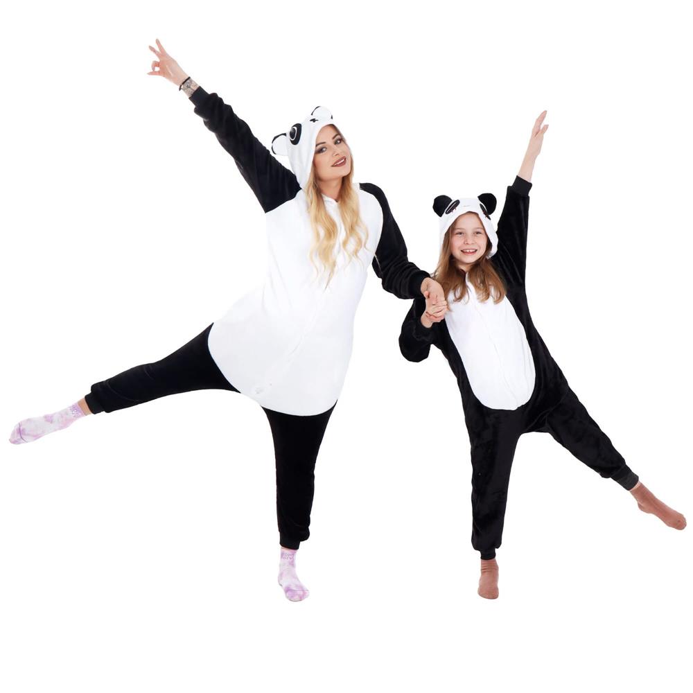 Pijama tip salopeta pentru adulti, model Panda, marime M Household NewTrend