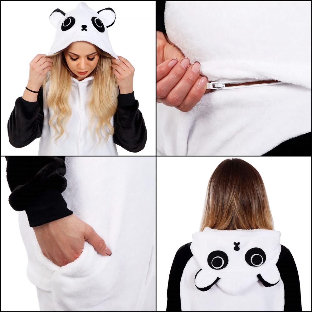 Pijama tip salopeta pentru adulti, model Panda, marime M Household NewTrend
