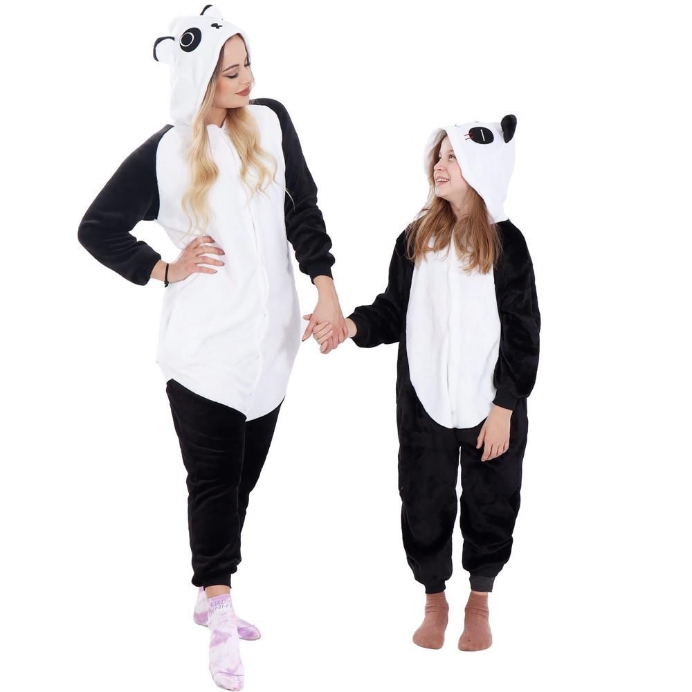 Pijama tip salopeta pentru adulti, model Panda, marime M Household NewTrend