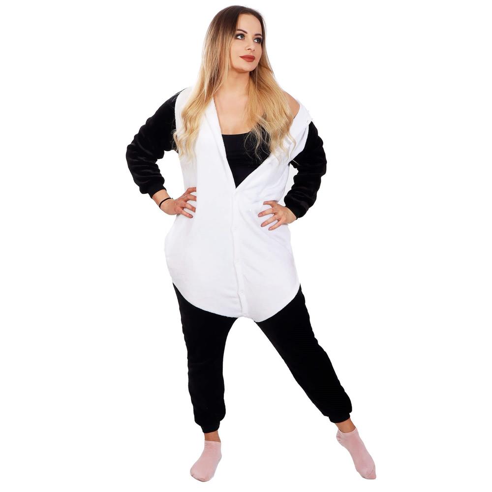 Pijama tip salopeta pentru adulti, model Panda, marime M Household NewTrend