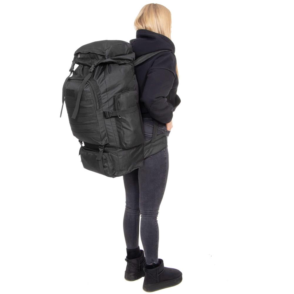 Rucsac drumetie de capacitate mare, 60L, compartimentat, hamuri reglabile, negru Household NewTrend