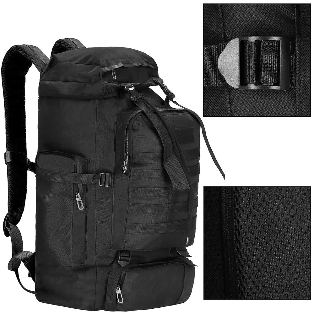Rucsac drumetie de capacitate mare, 60L, compartimentat, hamuri reglabile, negru Household NewTrend