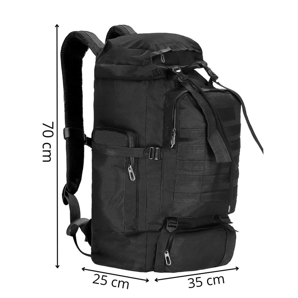 Rucsac drumetie de capacitate mare, 60L, compartimentat, hamuri reglabile, negru Household NewTrend