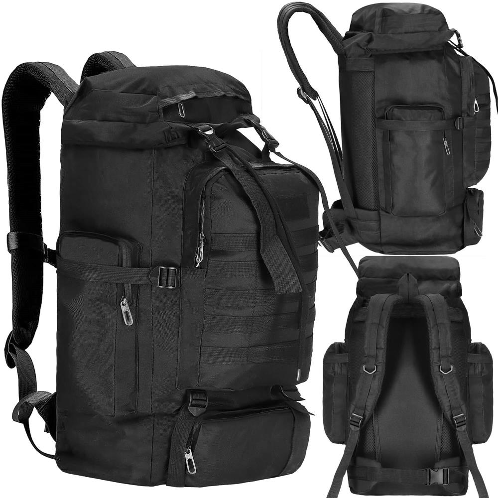 Rucsac drumetie de capacitate mare, 60L, compartimentat, hamuri reglabile, negru Household NewTrend