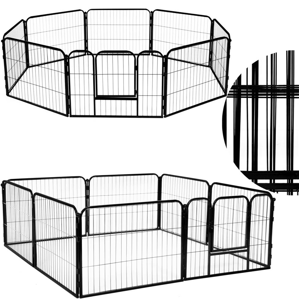 Tarc pentru animale de companie, din fier, forma configurabila, cu usa de acces, 5XL, 160x160x60cm, negru Household NewTrend