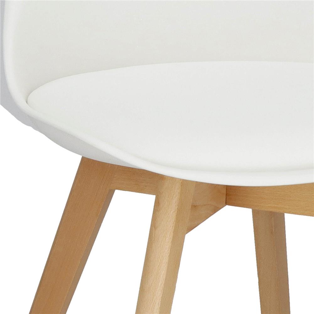 Set 4 scaune dining Verdhe pentru bucatarie cu perna tapitata cu piele ecologica, 44x82cm, alb Household NewTrend