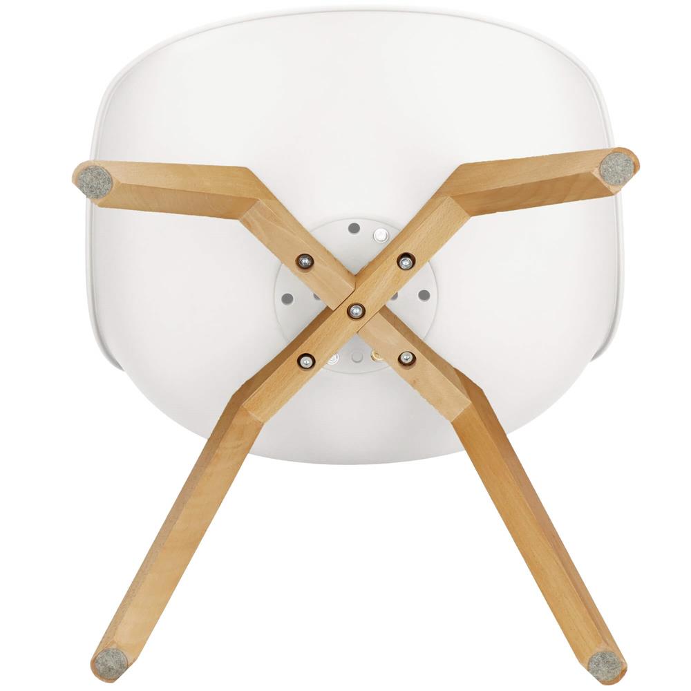 Set 4 scaune dining Verdhe pentru bucatarie cu perna tapitata cu piele ecologica, 44x82cm, alb Household NewTrend