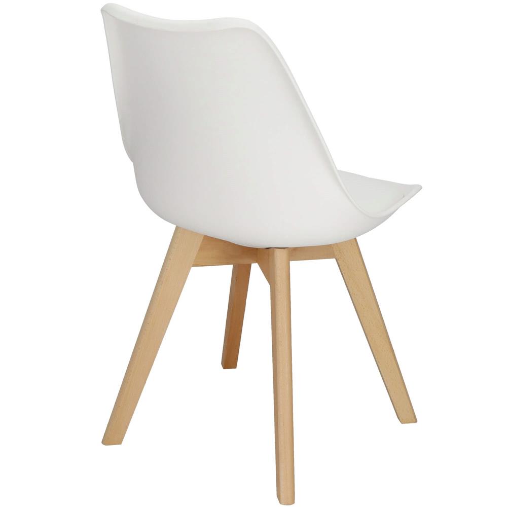 Set 4 scaune dining Verdhe pentru bucatarie cu perna tapitata cu piele ecologica, 44x82cm, alb Household NewTrend