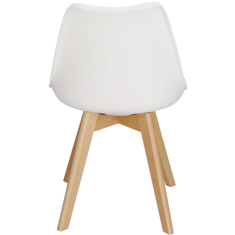 Set 4 scaune dining Verdhe pentru bucatarie cu perna tapitata cu piele ecologica, 44x82cm, alb Household NewTrend