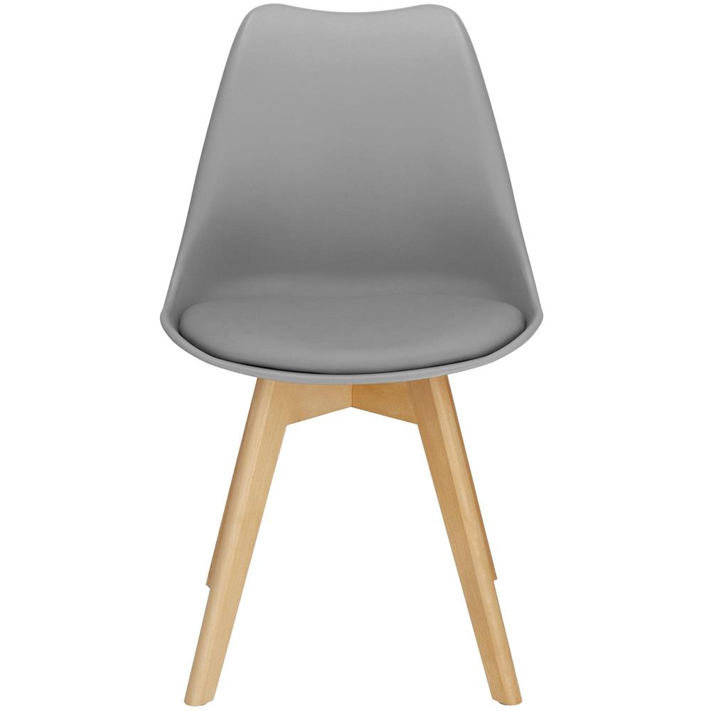 Set 4 scaune dining Verdhe pentru bucatarie cu perna tapitata cu piele ecologica, 44x82cm, gri Household NewTrend