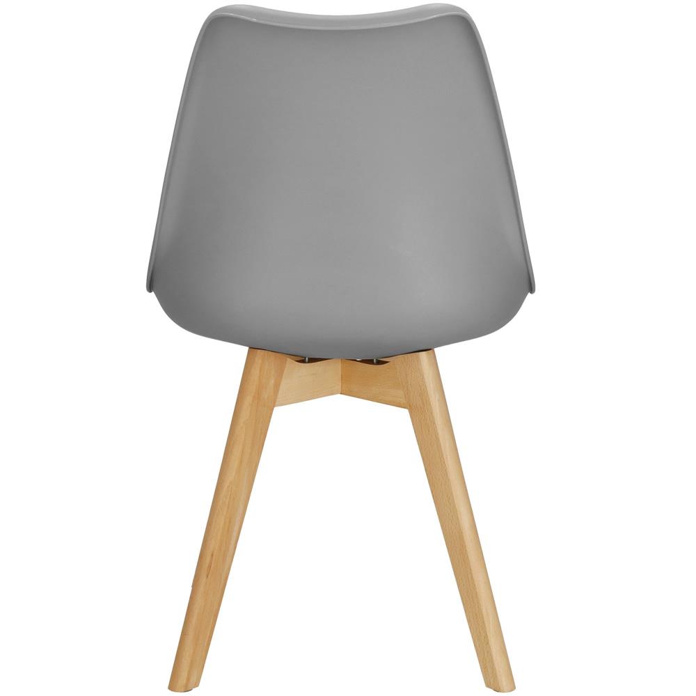 Set 4 scaune dining Verdhe pentru bucatarie cu perna tapitata cu piele ecologica, 44x82cm, gri Household NewTrend