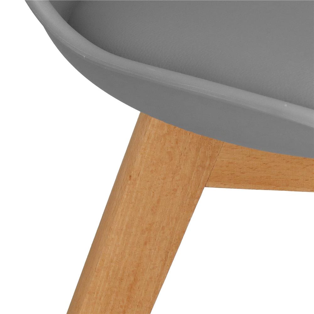 Set 4 scaune dining Verdhe pentru bucatarie cu perna tapitata cu piele ecologica, 44x82cm, gri Household NewTrend