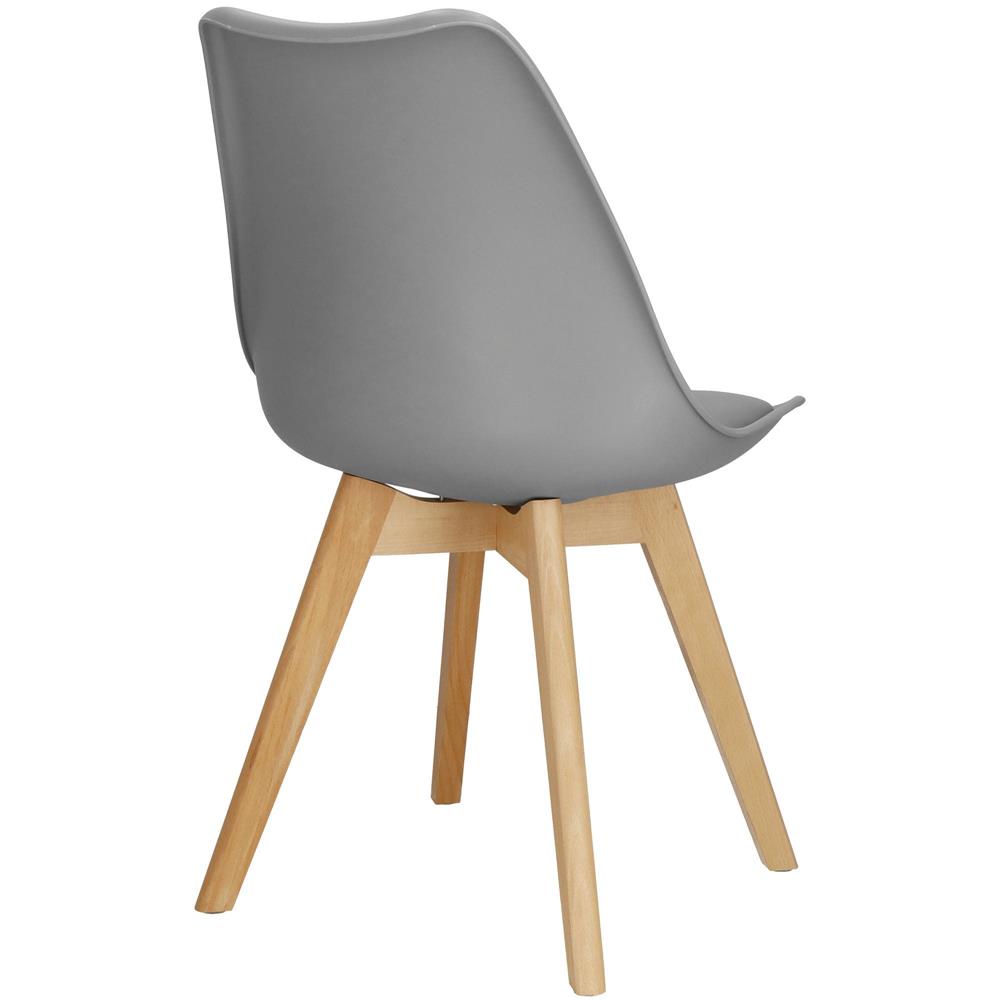 Set 4 scaune dining Verdhe pentru bucatarie cu perna tapitata cu piele ecologica, 44x82cm, gri Household NewTrend