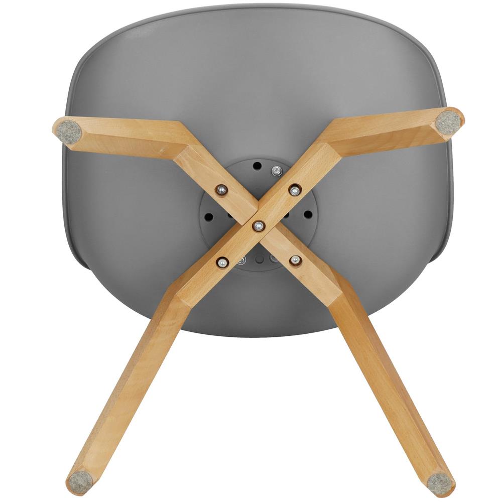 Set 4 scaune dining Verdhe pentru bucatarie cu perna tapitata cu piele ecologica, 44x82cm, gri Household NewTrend
