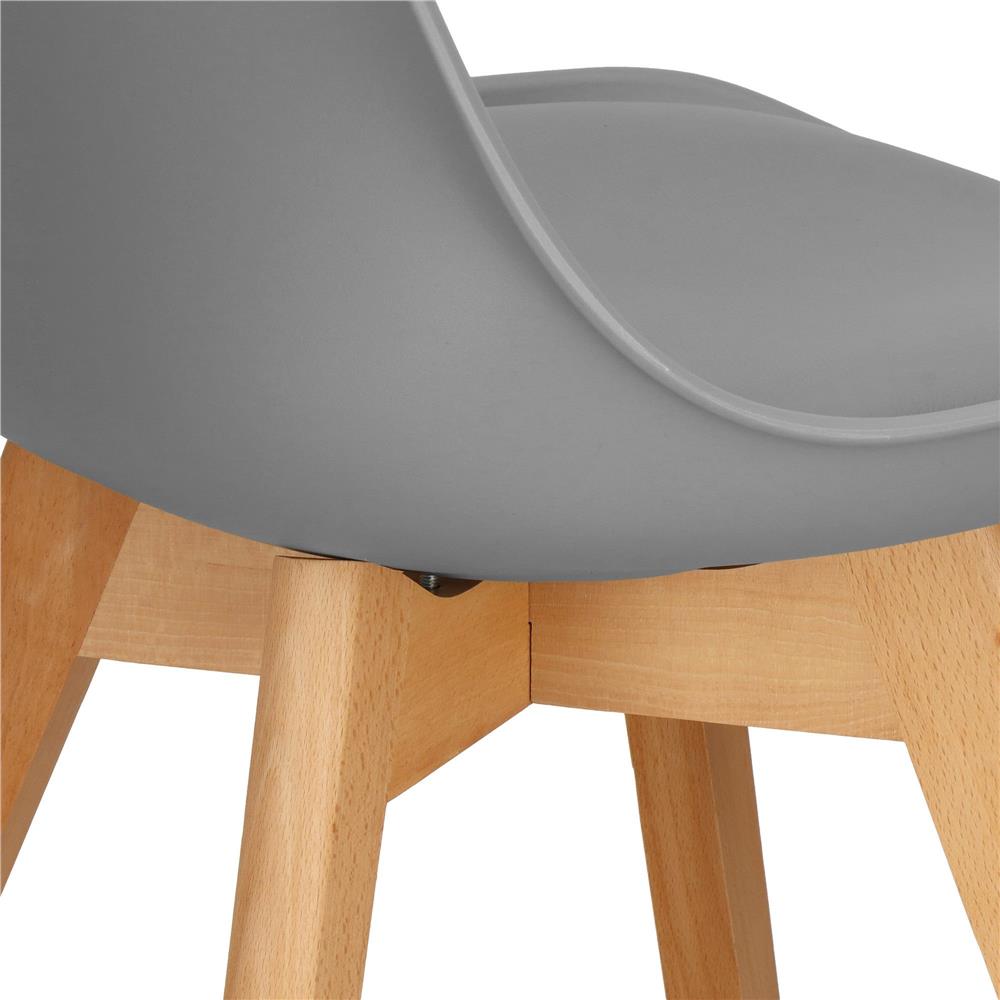 Set 4 scaune dining Verdhe pentru bucatarie cu perna tapitata cu piele ecologica, 44x82cm, gri Household NewTrend