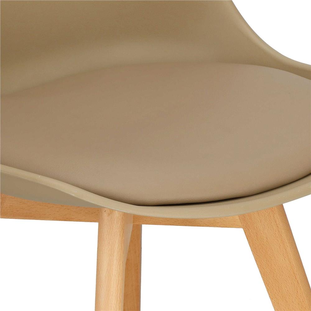 Set 4 scaune dining Verdhe pentru bucatarie cu perna tapitata cu piele ecologica, 44x82cm, maro Household NewTrend