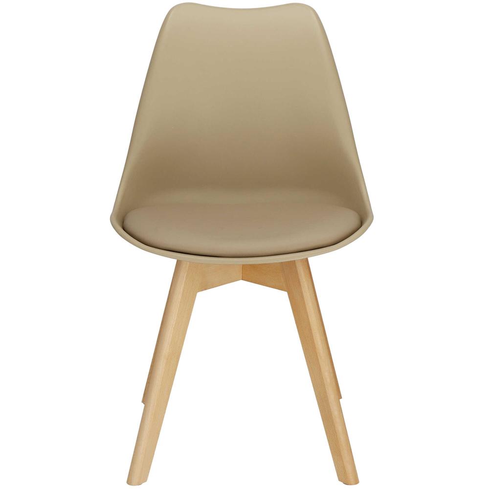 Set 4 scaune dining Verdhe pentru bucatarie cu perna tapitata cu piele ecologica, 44x82cm, maro Household NewTrend