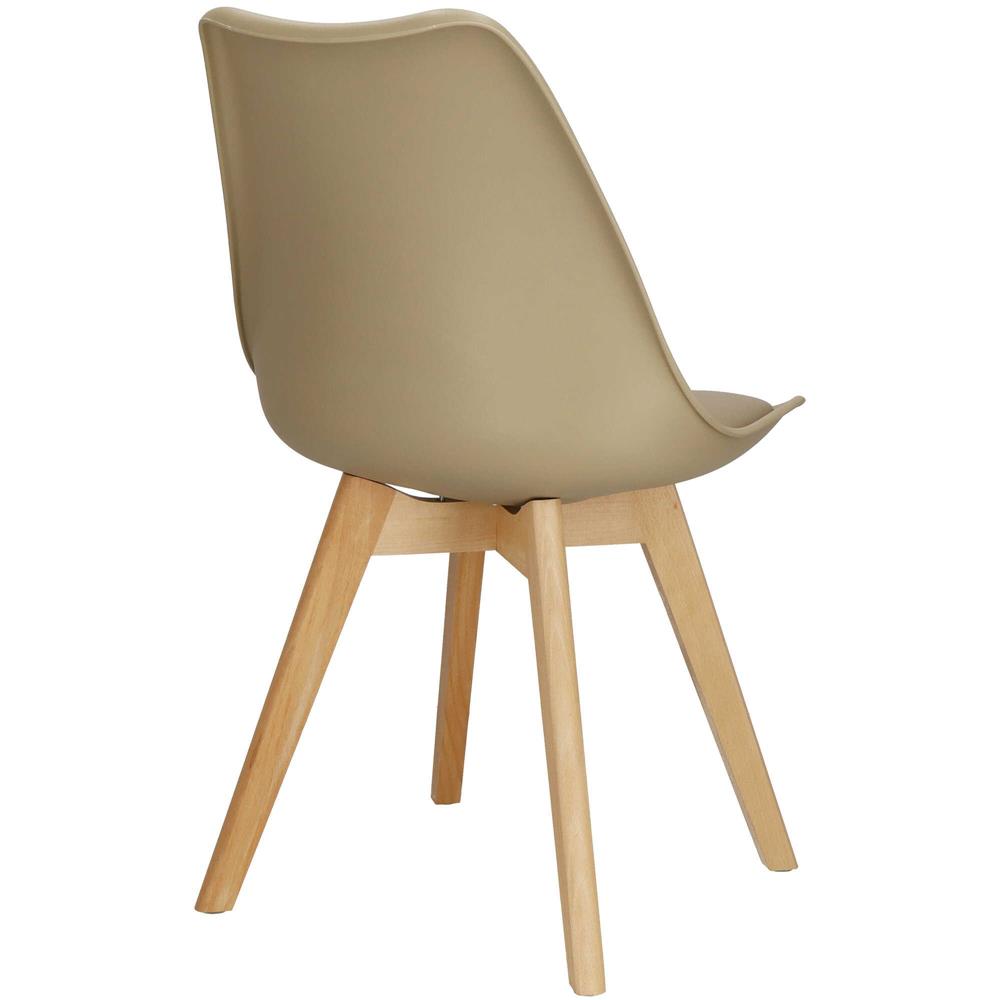 Set 4 scaune dining Verdhe pentru bucatarie cu perna tapitata cu piele ecologica, 44x82cm, maro Household NewTrend