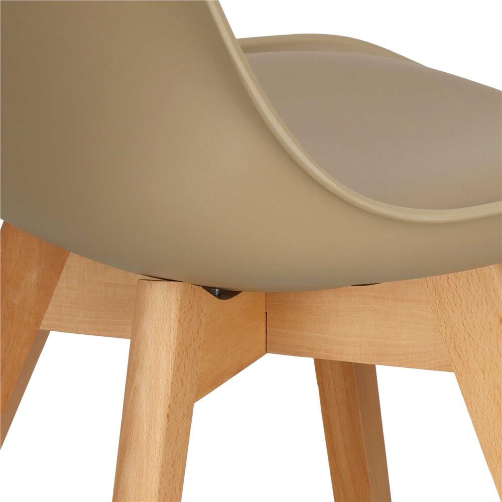 Set 4 scaune dining Verdhe pentru bucatarie cu perna tapitata cu piele ecologica, 44x82cm, maro Household NewTrend