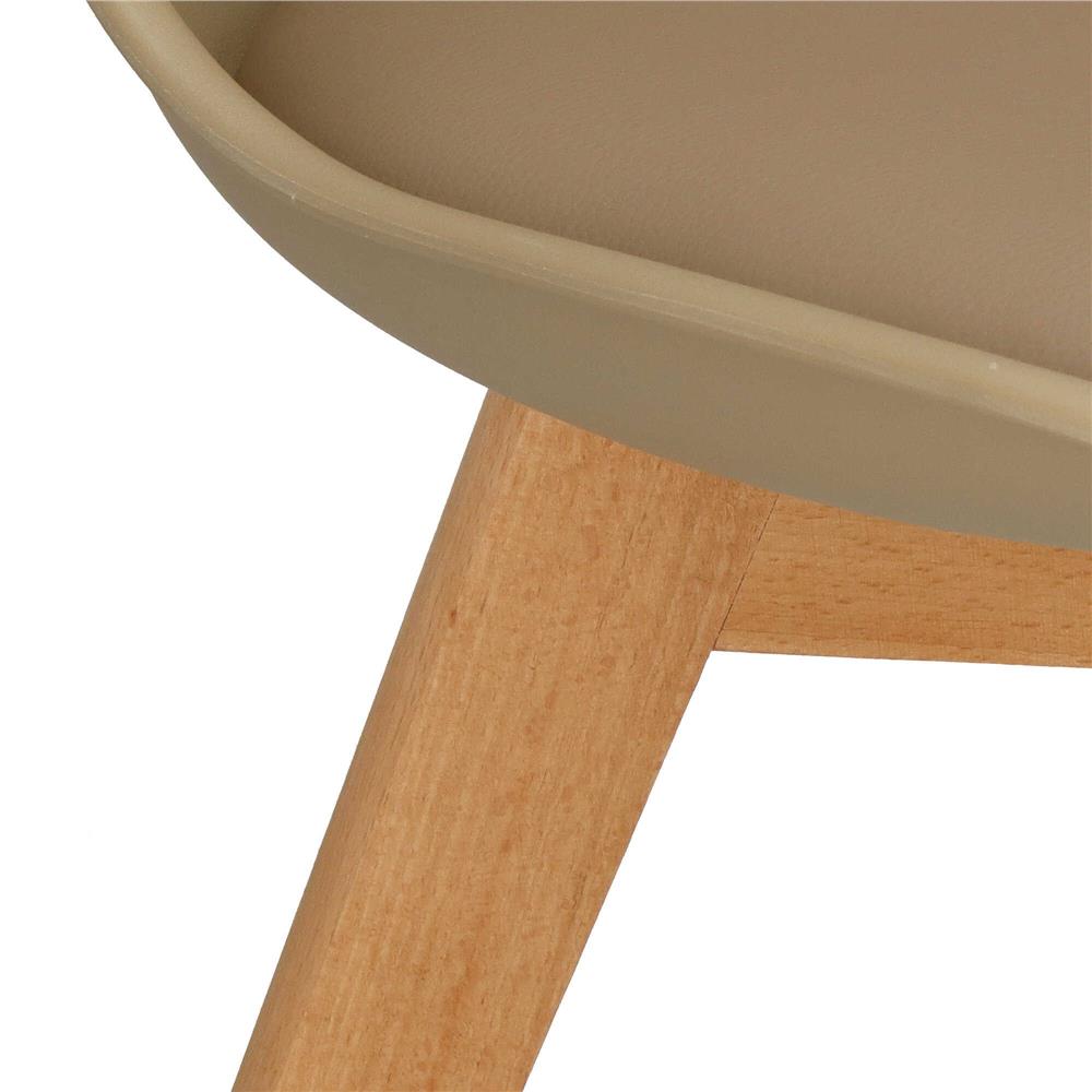Set 4 scaune dining Verdhe pentru bucatarie cu perna tapitata cu piele ecologica, 44x82cm, maro Household NewTrend