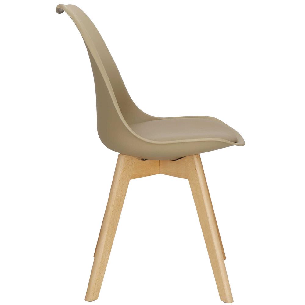 Set 4 scaune dining Verdhe pentru bucatarie cu perna tapitata cu piele ecologica, 44x82cm, maro Household NewTrend