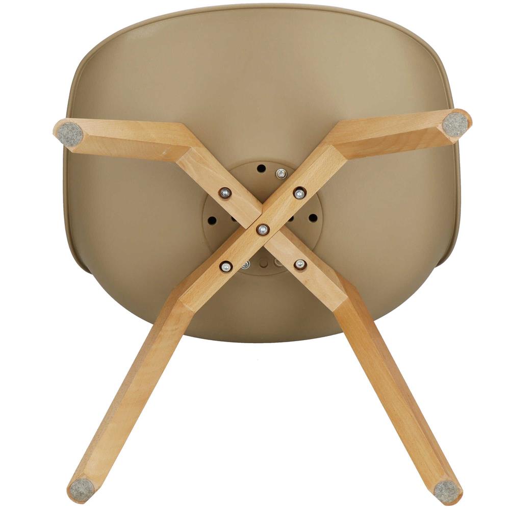 Set 4 scaune dining Verdhe pentru bucatarie cu perna tapitata cu piele ecologica, 44x82cm, maro Household NewTrend
