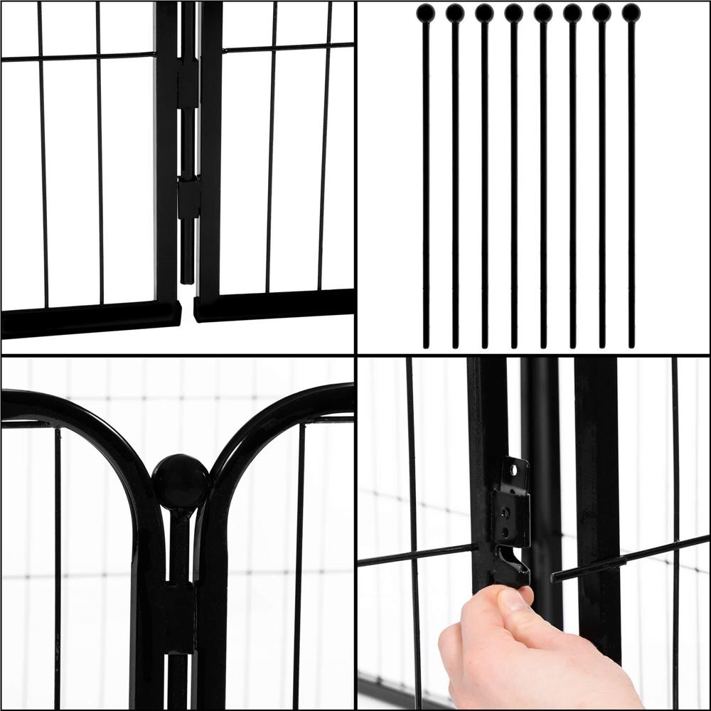 Tarc pentru animale de companie, din fier, forma configurabila, cu usa de acces, 3XL, 165x80x60cm, negru Household NewTrend