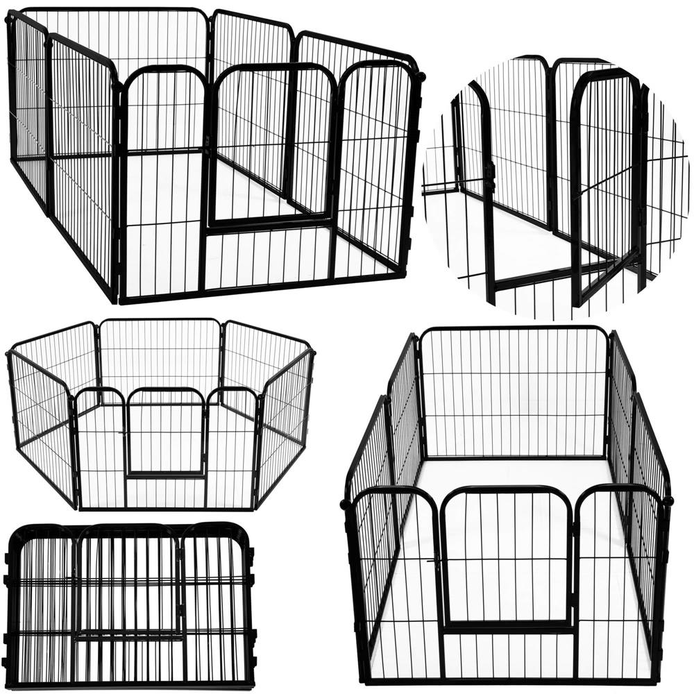 Tarc pentru animale de companie, din fier, forma configurabila, cu usa de acces, 3XL, 165x80x60cm, negru Household NewTrend